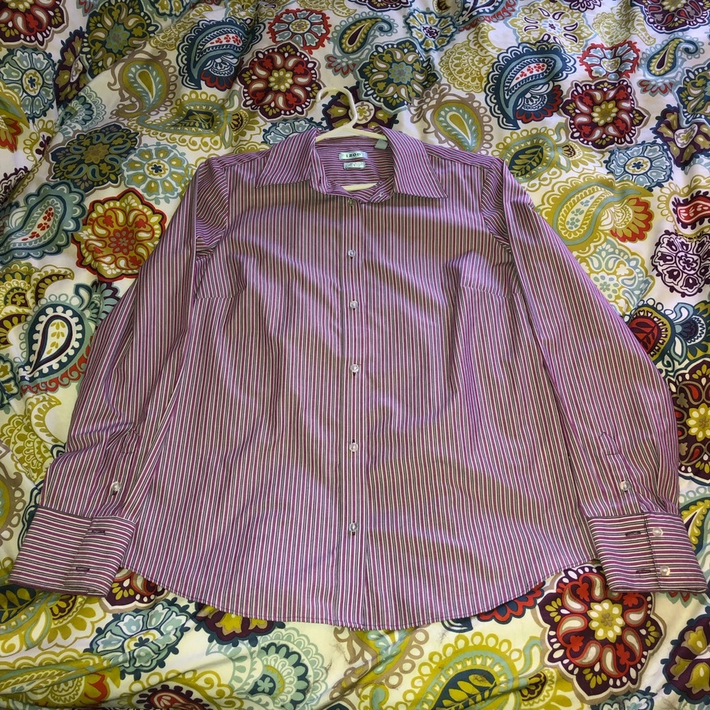 Izod striped long sleeve button down